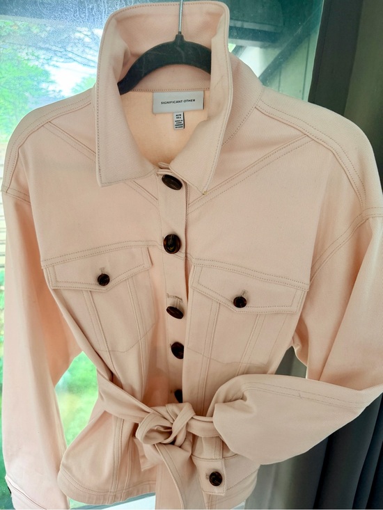 Significant Other Jackets & Blazers - Significant Other Australia Pale Denim Belted Utility Jacket